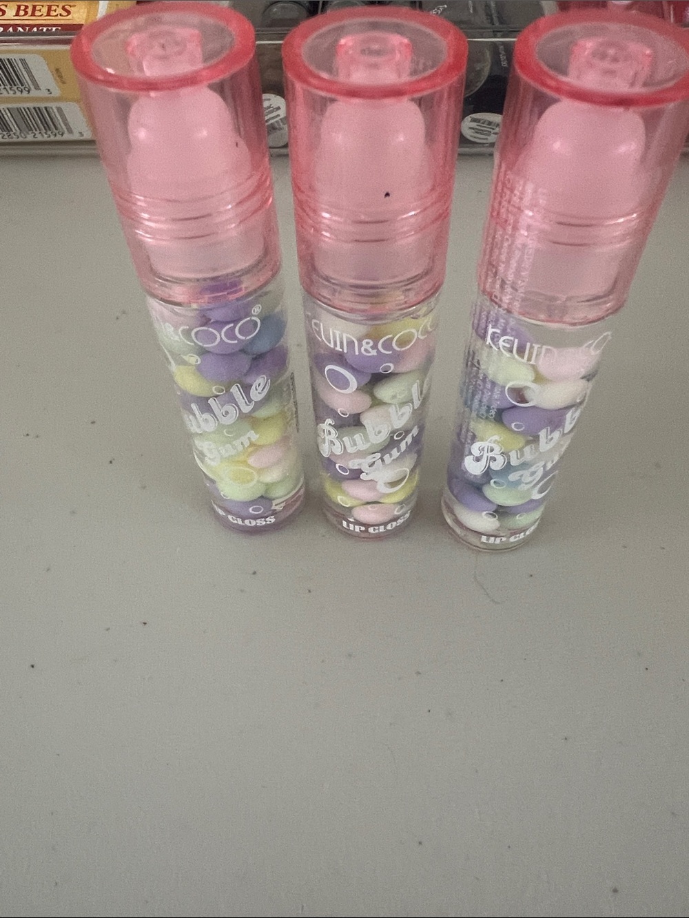 3 Kelvin & Coco Pink Bubble Gum Lip Gloss - Hydrating Pink Shine
